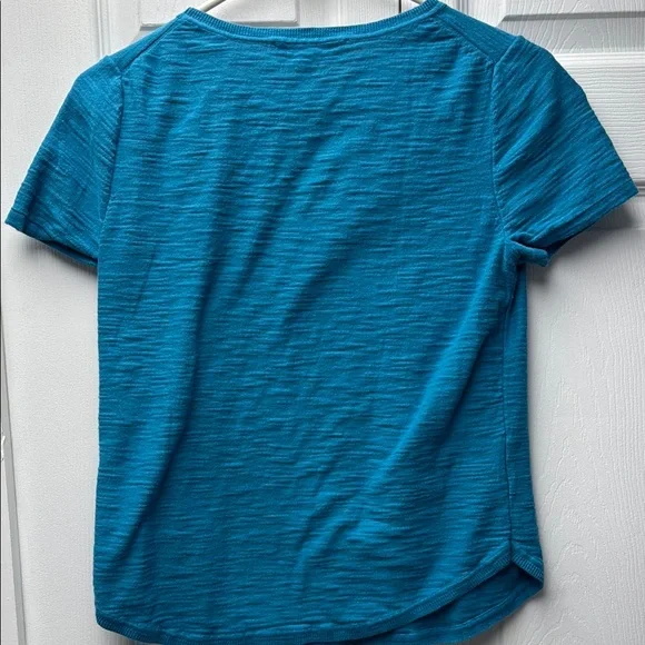 LOFT Blue Fitted Short Sleeve T-Shirt - Picture 3 of 4